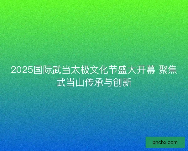 2025国际武当太极文化节盛大开幕 聚焦武当山传承与创新