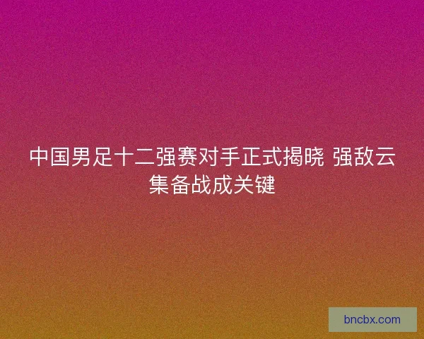 中国男足十二强赛对手正式揭晓 强敌云集备战成关键