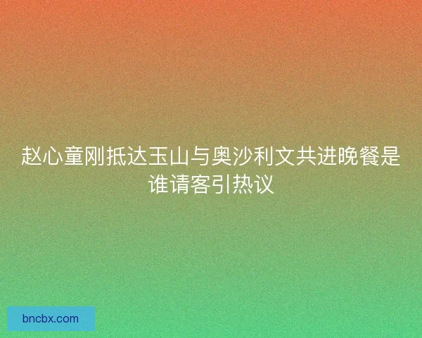 赵心童刚抵达玉山与奥沙利文共进晚餐是谁请客引热议
