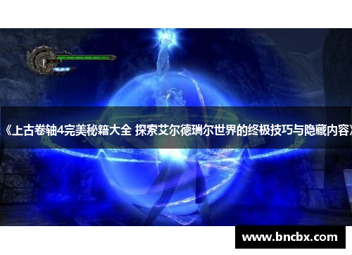 《上古卷轴4完美秘籍大全 探索艾尔德瑞尔世界的终极技巧与隐藏内容》